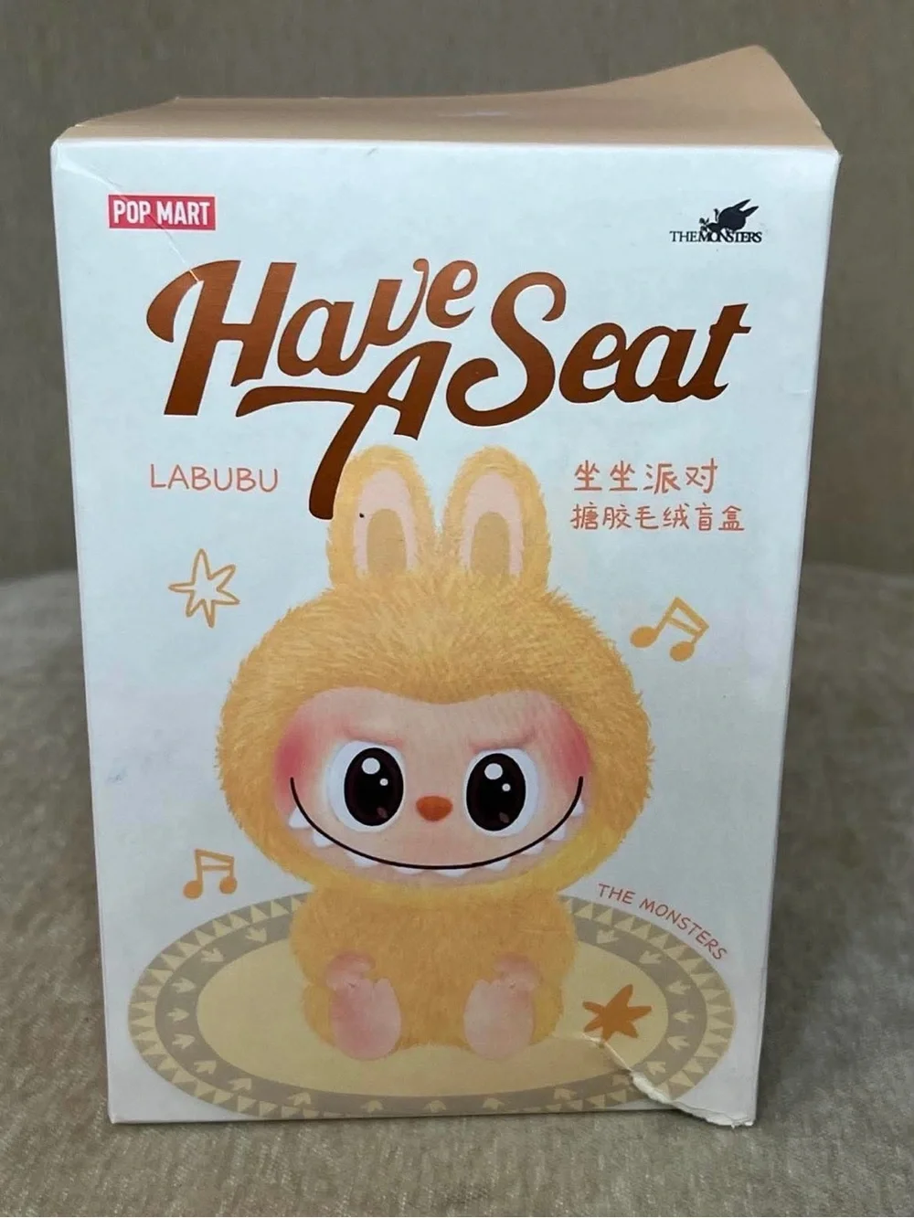 POP MART Labubu Plush Key/Card Holder – Cream Bunny Design